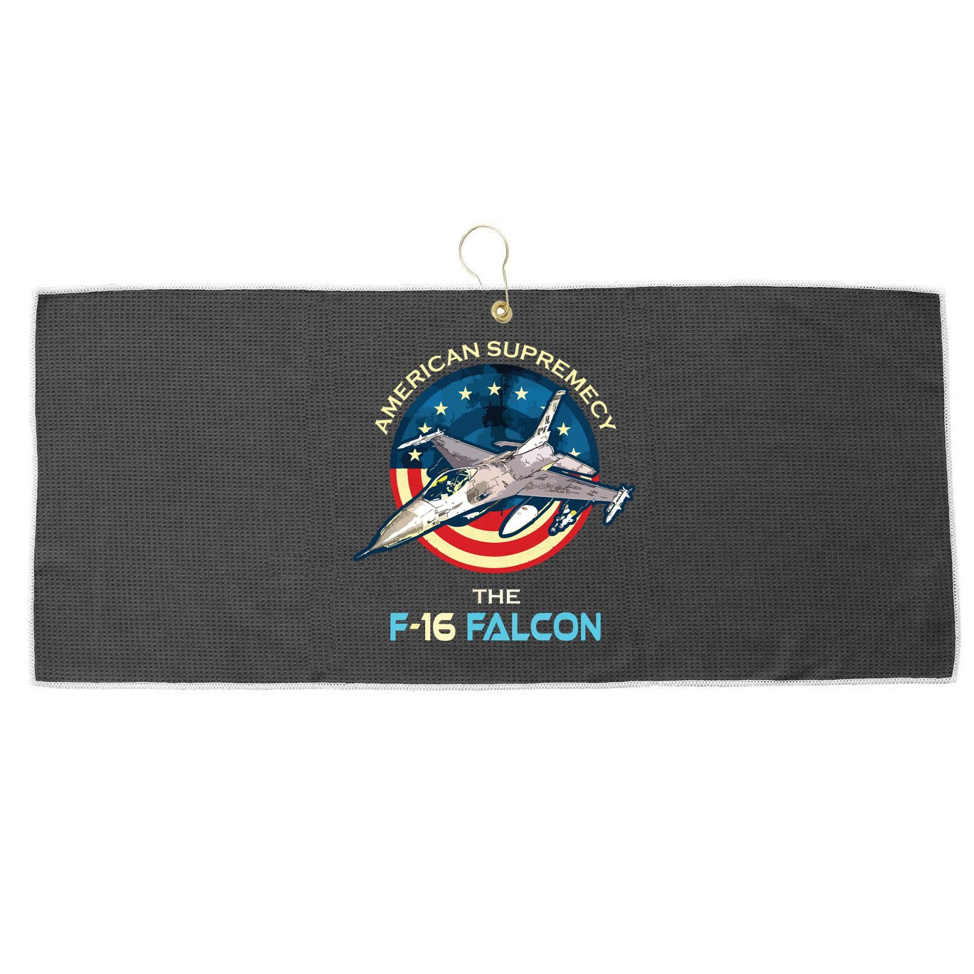 F16 Falcon American Patriotic Fighter Jet 4th Of July Flag Large Microfiber Waffle Golf Towel