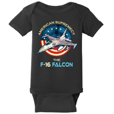 F16 Falcon American Patriotic Fighter Jet 4th Of July Flag Baby Bodysuit