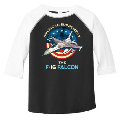 F16 Falcon American Patriotic Fighter Jet 4th Of July Flag Toddler Fine Jersey T-Shirt