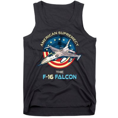 F16 Falcon American Patriotic Fighter Jet 4th Of July Flag Tank Top