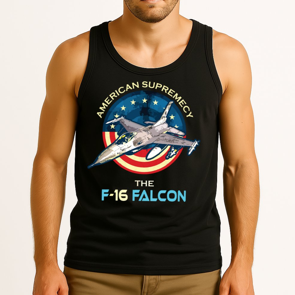 F16 Falcon American Patriotic Fighter Jet 4th Of July Flag Tank Top