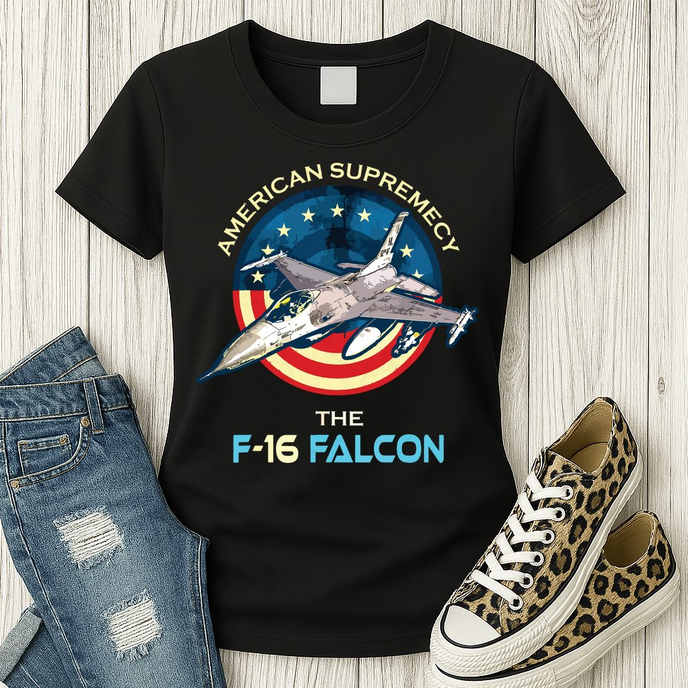F16 Falcon American Patriotic Fighter Jet 4th Of July Flag Womens T-Shirt