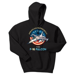 F16 Falcon American Patriotic Fighter Jet 4th Of July Flag Kids Hoodie