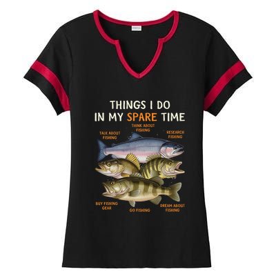 Funny Fishing Apparel | Bass Lovers Ladies Halftime Notch Neck Tee