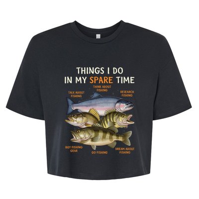 Funny Fishing Apparel | Bass Lovers Bella+Canvas Jersey Crop Tee