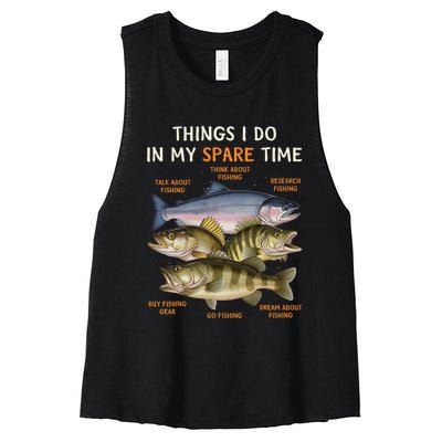 Funny Fishing Apparel | Bass Lovers Women's Racerback Cropped Tank