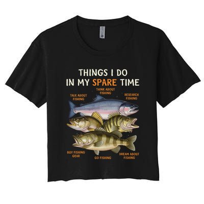 Funny Fishing Apparel | Bass Lovers Women's Crop Top Tee