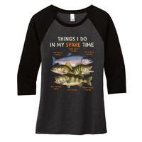 Funny Fishing Apparel | Bass Lovers Women's Tri-Blend 3/4-Sleeve Raglan Shirt