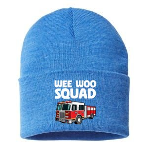 Funny Firefighter Art Fire Truck Fire Gift Sustainable Knit Beanie