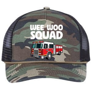 Funny Firefighter Art Fire Truck Fire Gift Retro Rope Trucker Hat Cap