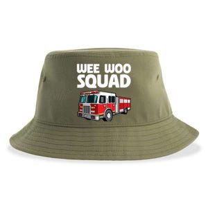 Funny Firefighter Art Fire Truck Fire Gift Sustainable Bucket Hat