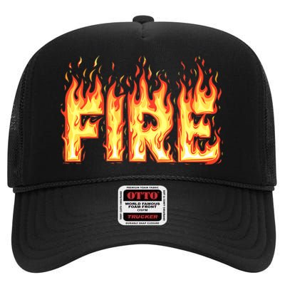 Fire Flame Adult Fire And Ice Costume High Crown Mesh Back Trucker Hat