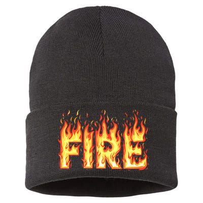 Fire Flame Adult Fire And Ice Costume Sustainable Knit Beanie