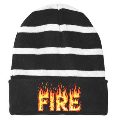 Fire Flame Adult Fire And Ice Costume Striped Beanie with Solid Band