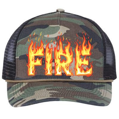 Fire Flame Adult Fire And Ice Costume Retro Rope Trucker Hat Cap