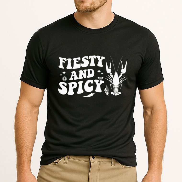 Funny Feisty And Spicy Crawfish Boil Festival Party Lobster Cooling Performance Crew T-Shirt