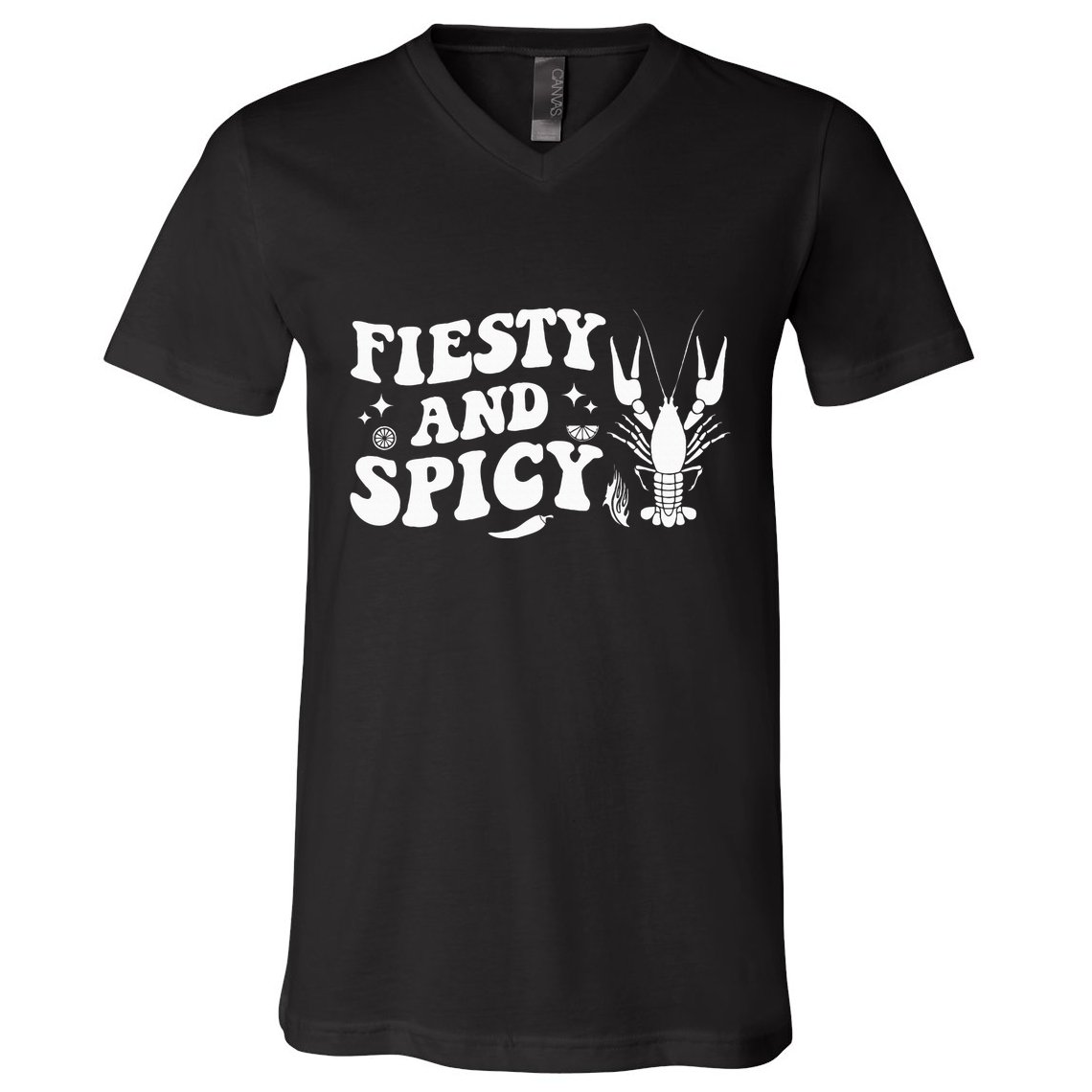 Funny Feisty And Spicy Crawfish Boil Festival Party Lobster V-Neck T-Shirt