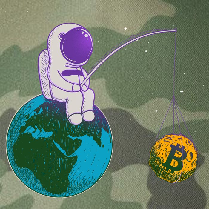 Funny Fishing Bitcoin Space Astronaut Legacy Tie Dye Trucker Hat
