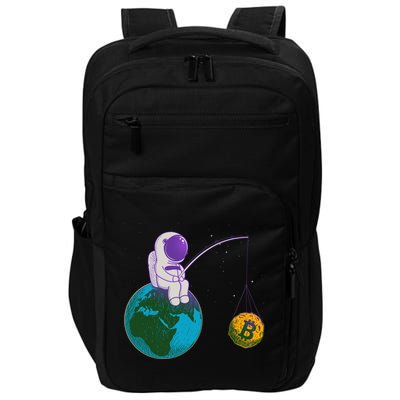 Funny Fishing Bitcoin Space Astronaut Impact Tech Backpack