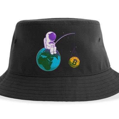 Funny Fishing Bitcoin Space Astronaut Sustainable Bucket Hat