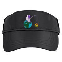 Funny Fishing Bitcoin Space Astronaut Adult Drive Performance Visor