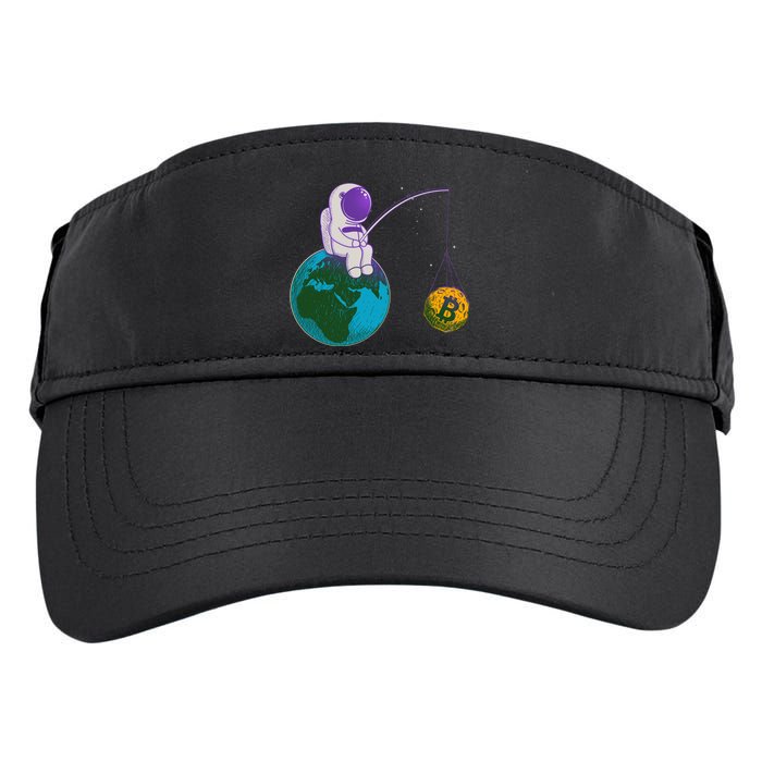 Funny Fishing Bitcoin Space Astronaut Adult Drive Performance Visor