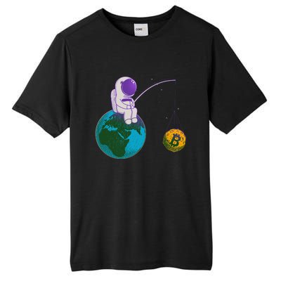 Funny Fishing Bitcoin Space Astronaut Tall Fusion ChromaSoft Performance T-Shirt