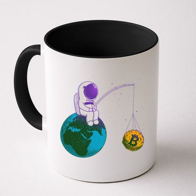 Funny Fishing Bitcoin Space Astronaut Mug