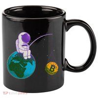 Funny Fishing Bitcoin Space Astronaut 11oz C Handle Ceramic Mug