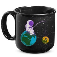 Funny Fishing Bitcoin Space Astronaut 15oz Campfire Ceramic Mug