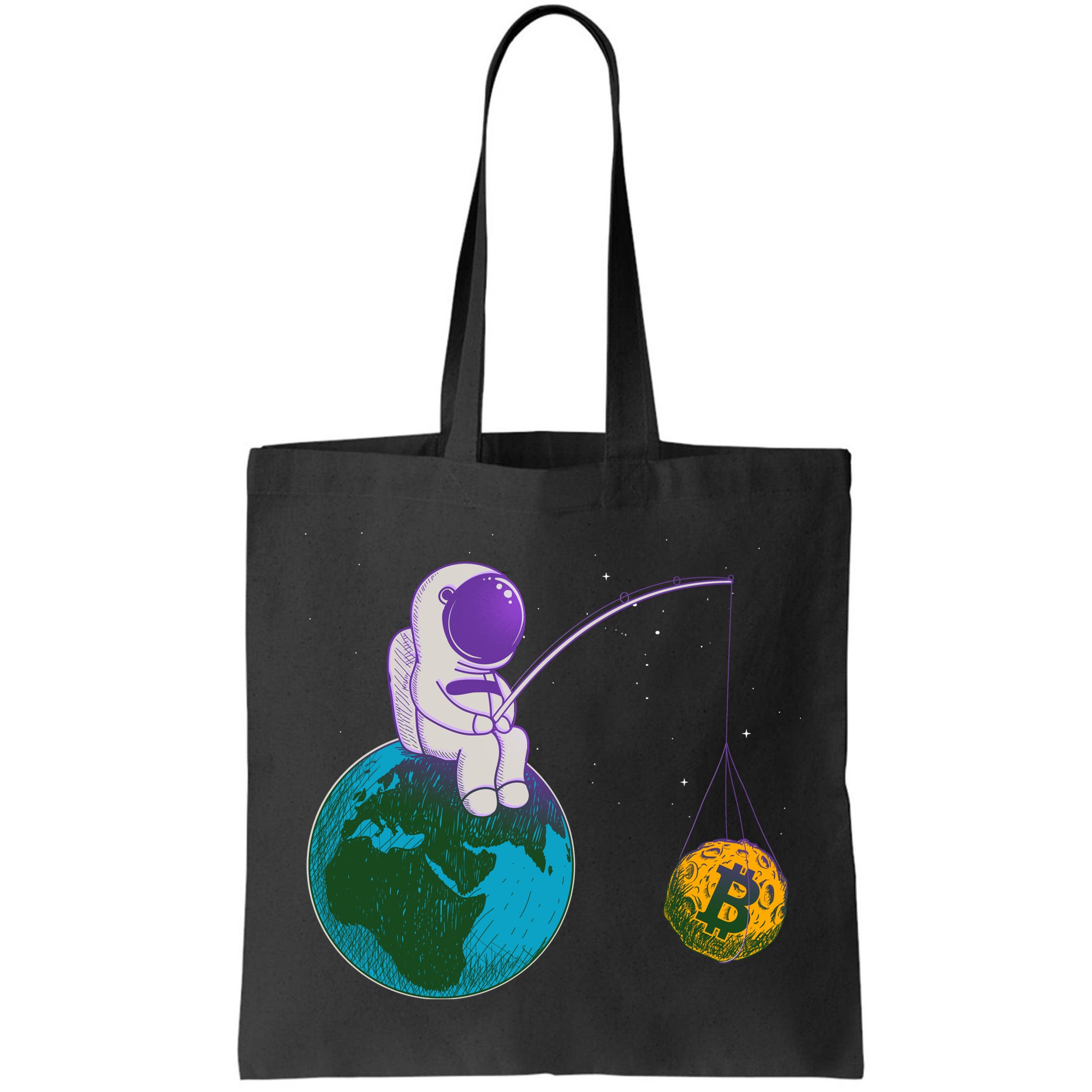 Funny Fishing Bitcoin Space Astronaut Bag