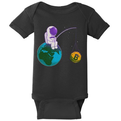 Funny Fishing Bitcoin Space Astronaut Baby Bodysuit