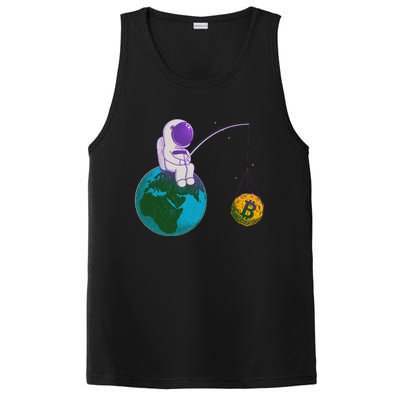 Funny Fishing Bitcoin Space Astronaut PosiCharge Competitor Tank