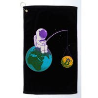 Funny Fishing Bitcoin Space Astronaut Golf Towel