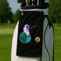 Funny Fishing Bitcoin Space Astronaut Golf Towel