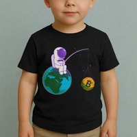 Funny Fishing Bitcoin Space Astronaut Toddler T-Shirt