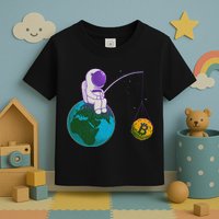 Funny Fishing Bitcoin Space Astronaut Toddler T-Shirt