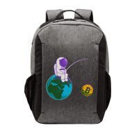 Funny Fishing Bitcoin Space Astronaut Vector Backpack
