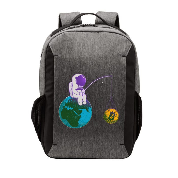 Funny Fishing Bitcoin Space Astronaut Vector Backpack