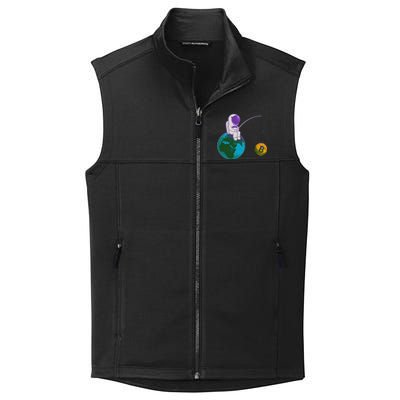 Funny Fishing Bitcoin Space Astronaut Collective Smooth Fleece Vest