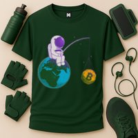 Funny Fishing Bitcoin Space Astronaut Performance Shirt