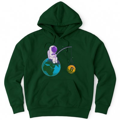 Funny Fishing Bitcoin Space Astronaut Hoodie