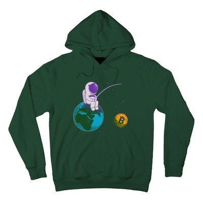 Funny Fishing Bitcoin Space Astronaut Hoodie