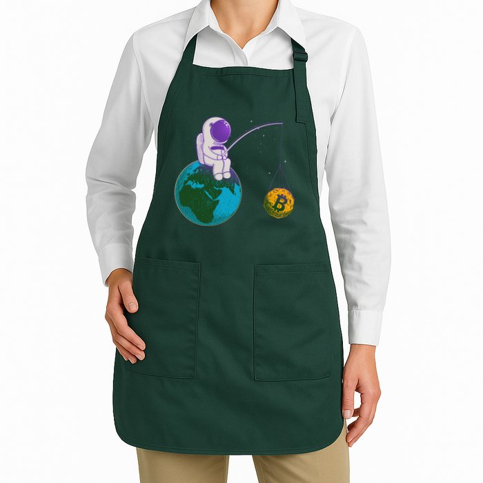 Funny Fishing Bitcoin Space Astronaut Apron
