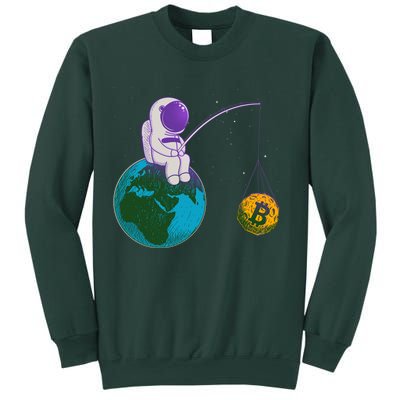 Funny Fishing Bitcoin Space Astronaut Sweatshirt