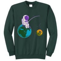 Funny Fishing Bitcoin Space Astronaut Sweatshirt
