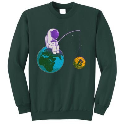 Funny Fishing Bitcoin Space Astronaut Sweatshirt