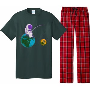 Funny Fishing Bitcoin Space Astronaut Pajama Set