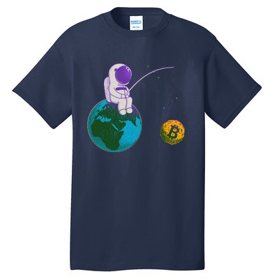 Funny Fishing Bitcoin Space Astronaut Tall T-Shirt