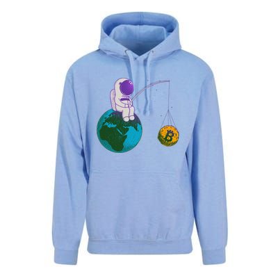 Funny Fishing Bitcoin Space Astronaut Unisex Surf Hoodie